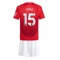 Dječji Nogometni Dres Manchester United Leny Yoro #15 Domaci 2024-25 Kratak Rukav (+ Kratke hlače)